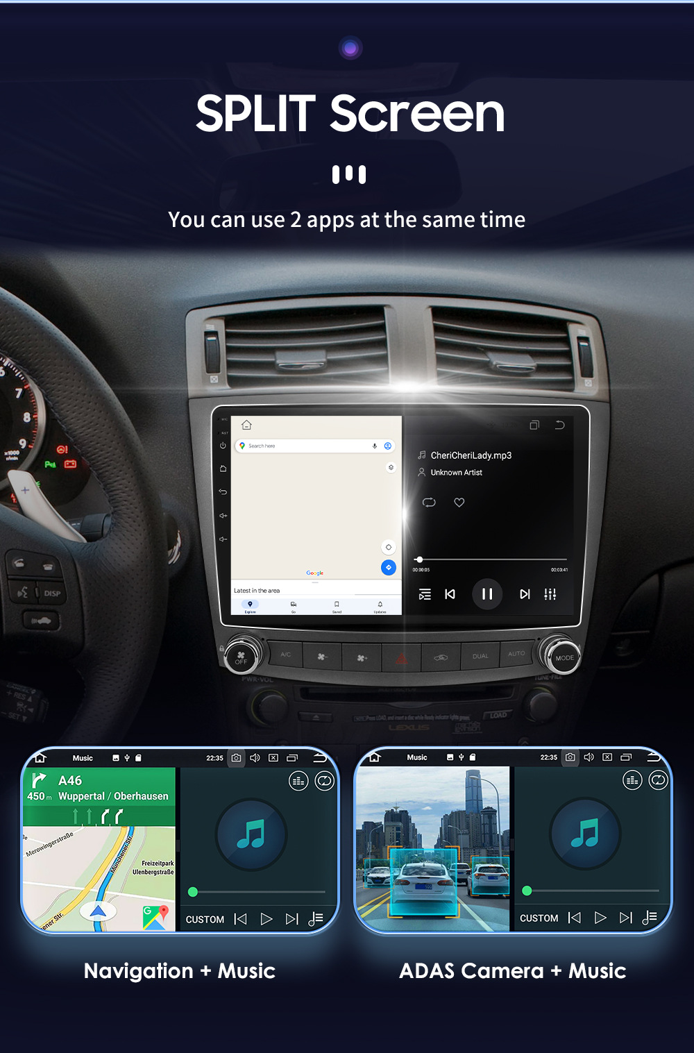 Cross-border Android navigation is suitable for 06-12 Lexus IS250 central control large screen car navigation all-in-one