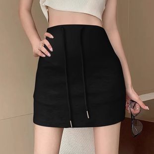 Grey Pregnant Women's Short Skirt Summer Outer Wear Hip Skirt A- shaped High Waist Half-length Skirt 2025 New Anti-gloss Cotton