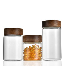 玻璃密封相思耐高温分装大容量 蜂蜜瓶 带盖茶叶罐木盖子环保