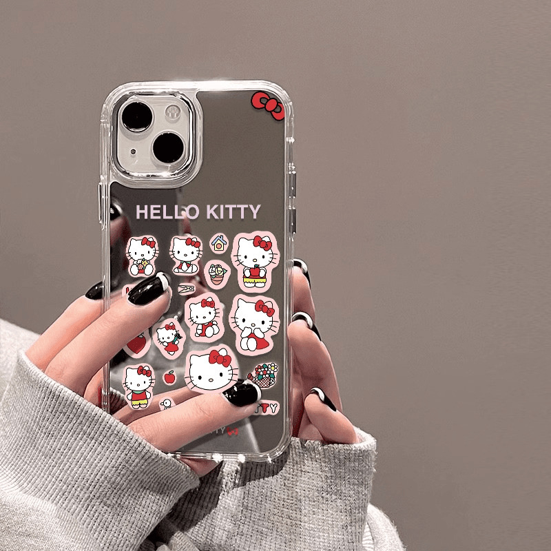 Cute Kt Cat Phone Case Suitable for Apple 17/16 Promax 14 iPhone 15 Women's Model 12 Mirror Surface 13 Phone Case 11Xr8
