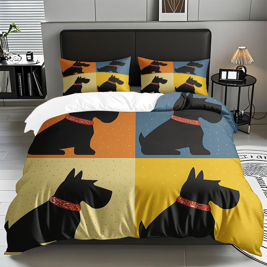 Fábrica directa para textiles caseros moles lindos cachorros impresión digital colcha colcha TEMU / JIT