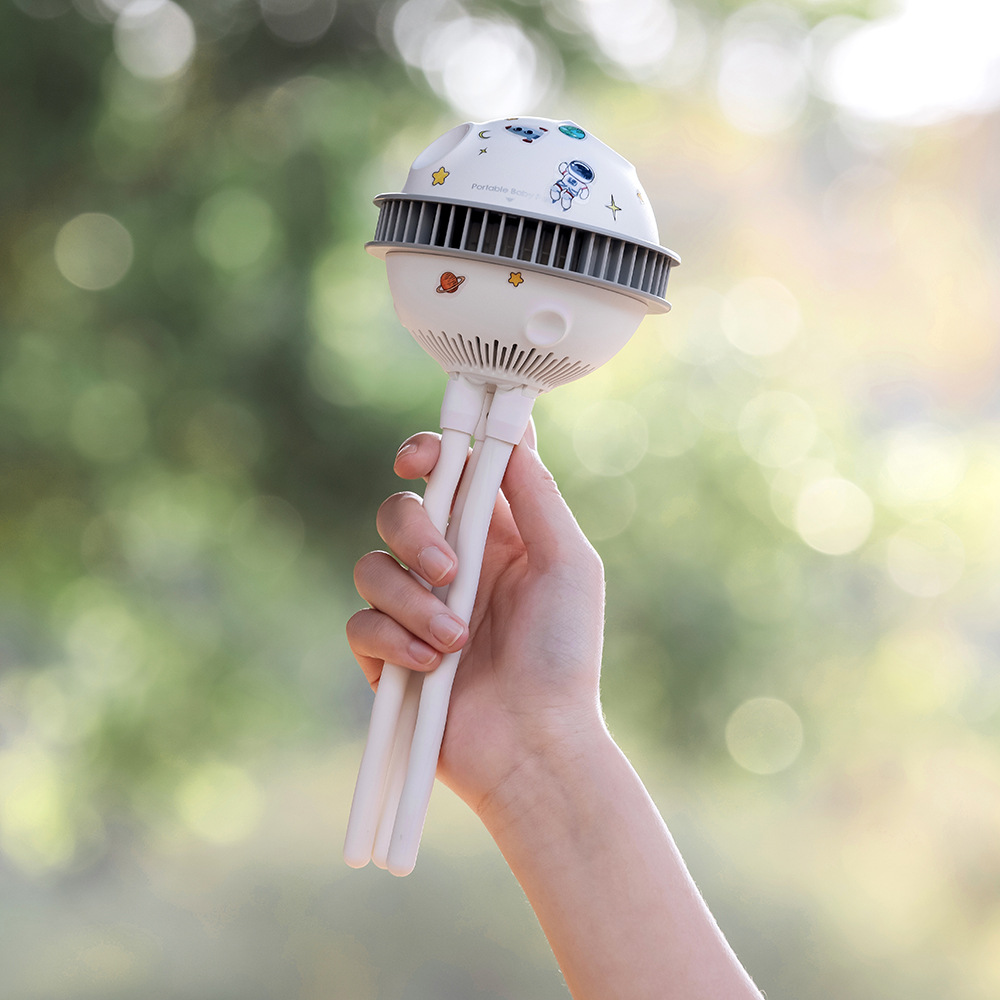 亞馬遜新款usb迷你星球嬰兒車風扇 手持八爪魚風扇可充電小風扇