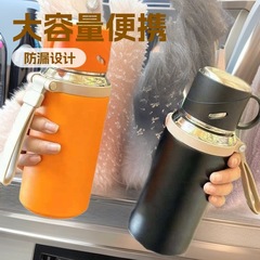 316轻奢高级感女生保温水杯高颜值一盖带杯便携大容量不锈钢杯子