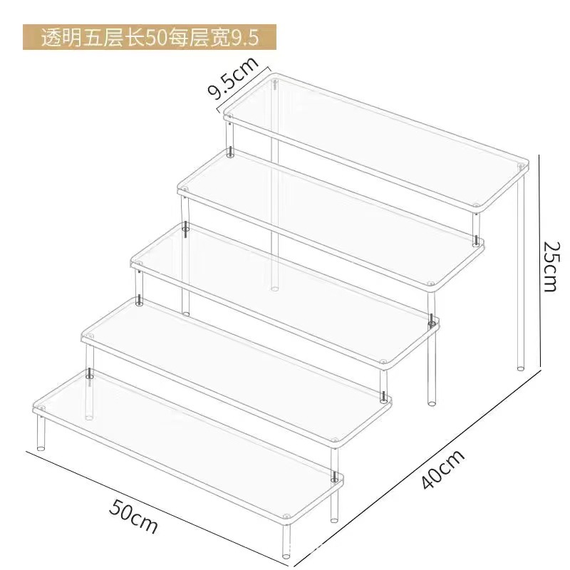 Acrílico de tres capas hechas a mano muñeca burbuja Matt Doll Jasmine cosméticos trapezoidal cartera joyería soporte de exhibición