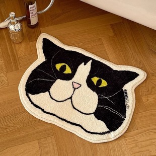 Cartoon Cat Home Bedroom Decoration Plush Imitation Cashmere Carpet Bathroom Soft Wear-Resistant Foot Mats Wholesale Cross-Border