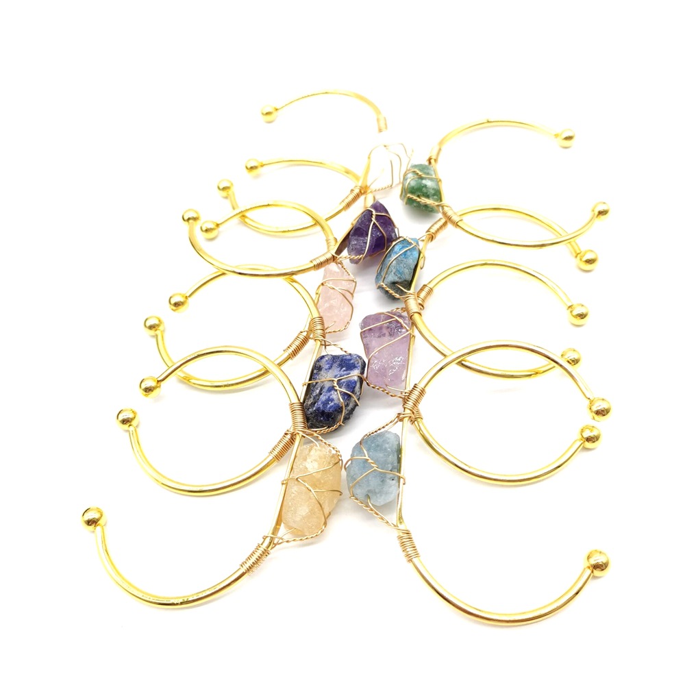 Retro Geometric Metal Plating Crystal Bangle 1 Piece