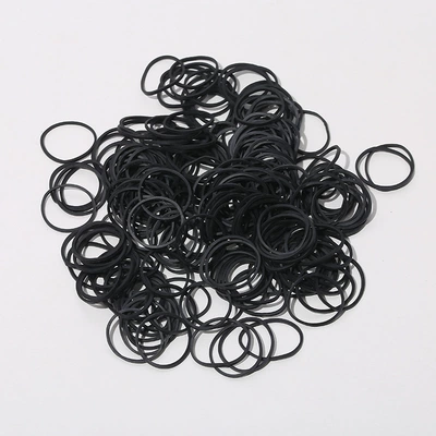 A kilo of black rubber band cowhide band salon rubber ring leather case wholesale studio hair salon makeup rubber band (Saç üçün rezinlər) - 25cm-black-one-catty