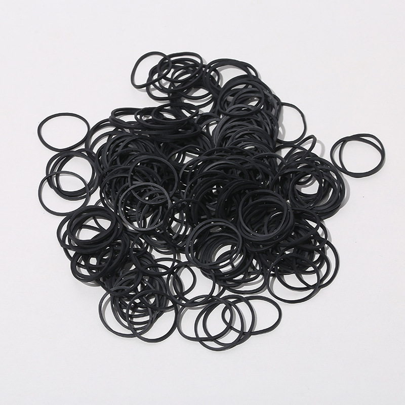 A kilo of black rubber band cowhide band salon rubber ring leather case wholesale studio hair salon makeup rubber band