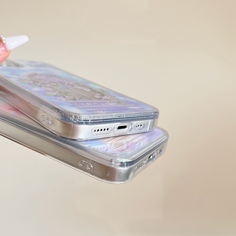 Glittering Pink Flowing Sand Phone Case For Iphone 15 Pro Max_voghion.com