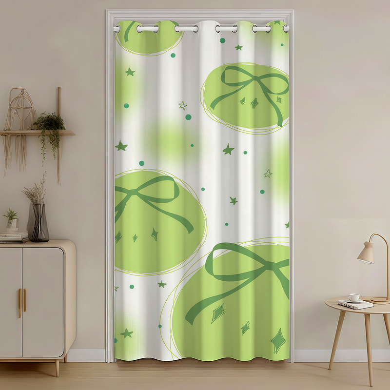 Green Apple Door Curtain, Punch-Free Kitchen Door Curtain, Cute Printed Door Curtain, Partition Curtain, Air-Conditioning Door Curtain, Anti-Air-Conditioning Household