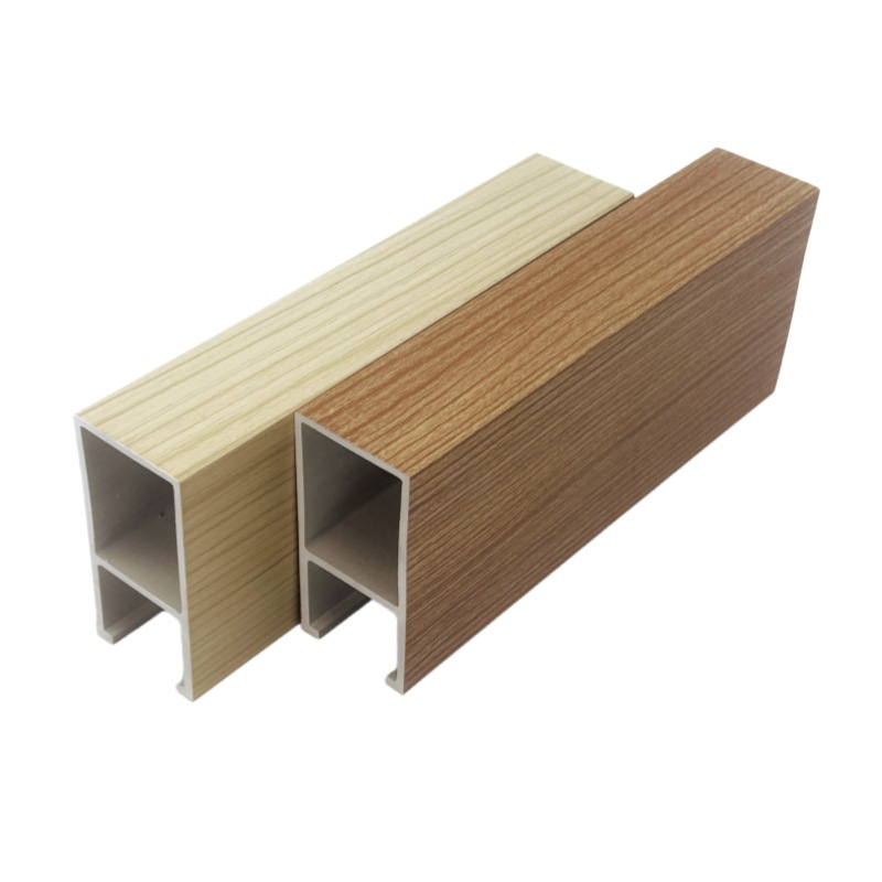 Transfronterizo techo de madera de plástico rejilla de viga falsa puerta de entrada en forma de U cuadrada de madera cuadrada ecológica techo de madera