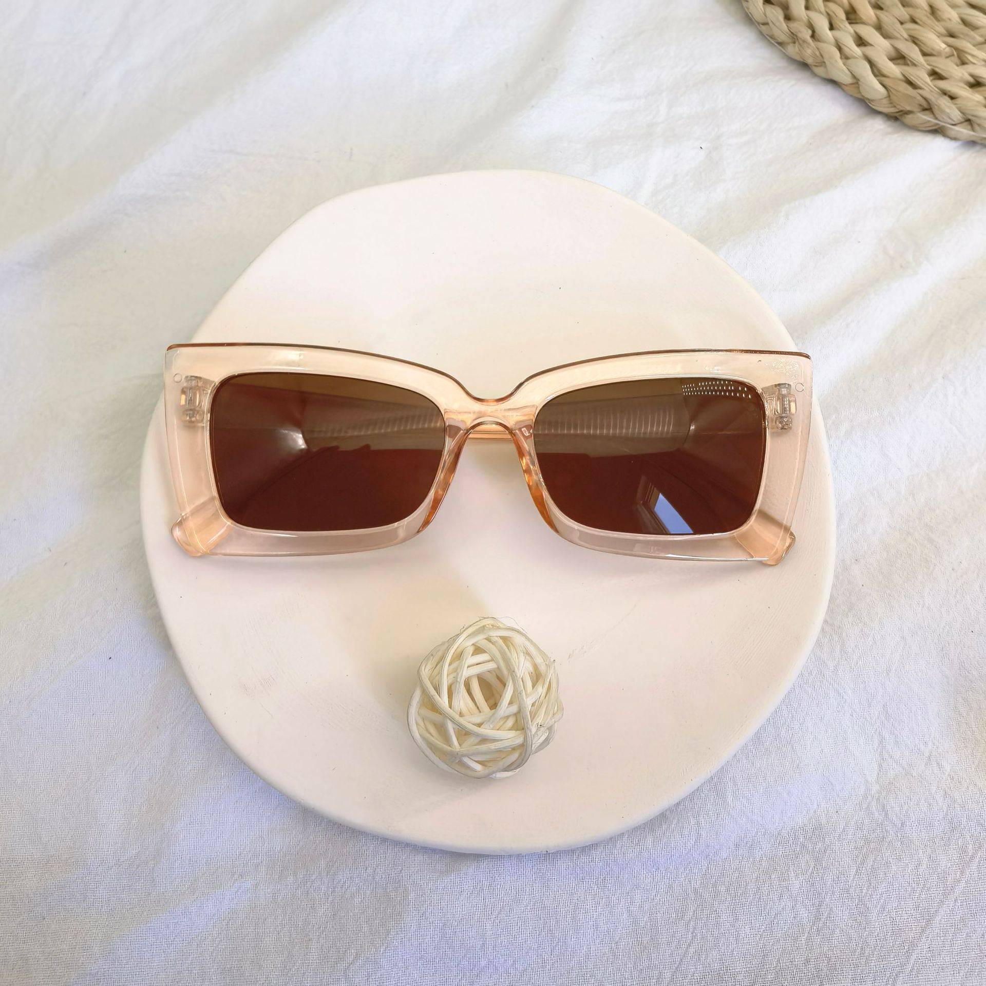 Gafas de sol de marco cuadrado de cacao, estilo europeo/americano, multicolor, personalidad street style, producto caliente de fábrica