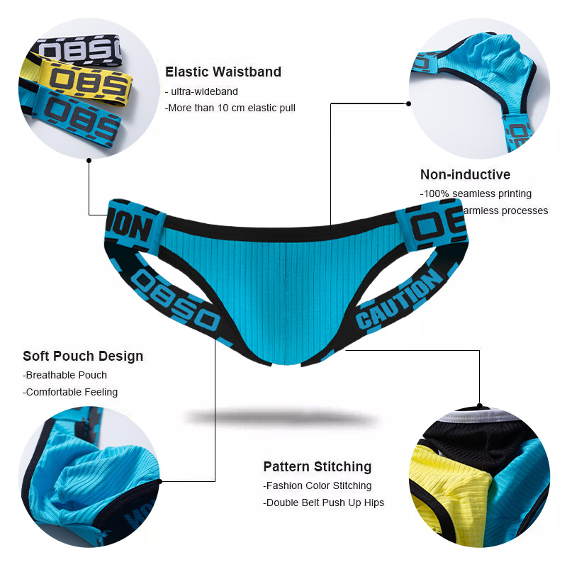 0850 TikTok Kuaishou live hot men's thong low waist solid color cotton comfortable breathable underwear BS3209