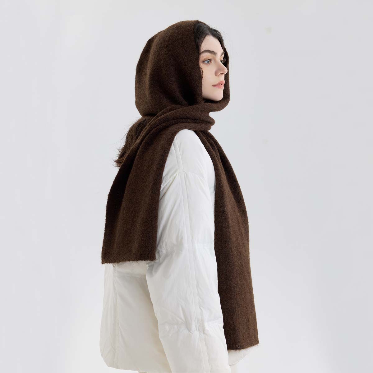 Comercio exterior transfronterizo bufandas encapuchadas de color sólido para proteger el cuello caliente bufandas de cuello parejas de otoño y invierno