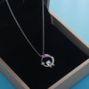 Chain stainless steel, pendant, necklace, does not fade, moonstone, Korean style, simple and elegant design, Birthday gift