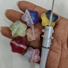 25mm个性油画胖五角星星 DIY手工串珠散珠串笔手机链挂件饰品配件