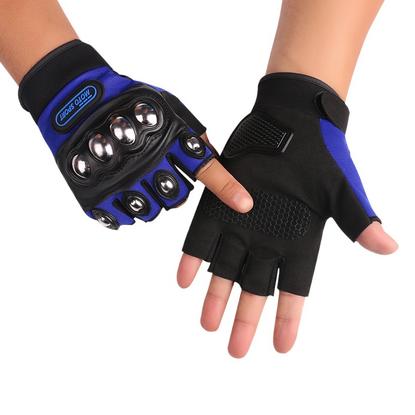 Guantes de Motociclismo de Medio Dedo para Hombre y Mujer, Guantes Deportivos de Protección contra Caídas para Exteriores, Guantes de Montañismo con Protección de Carcasa Dura