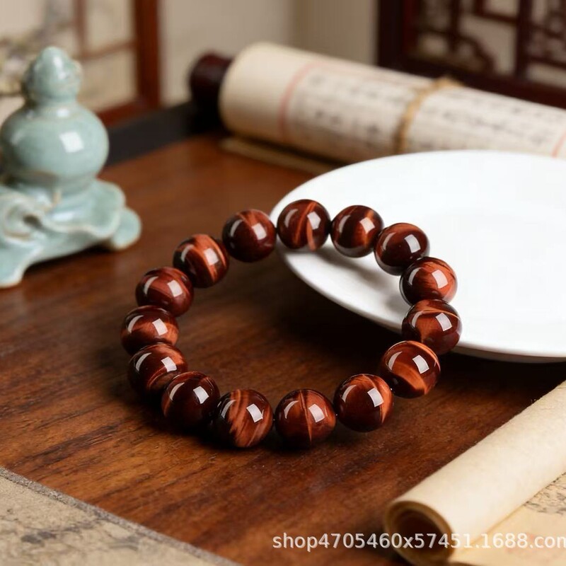 High-End Bracelet with Natural Lightning Red Tiger Eye Stone Beads, Super Attractive, Popular Small Commodity for Stalls, Wholesale Bracelet