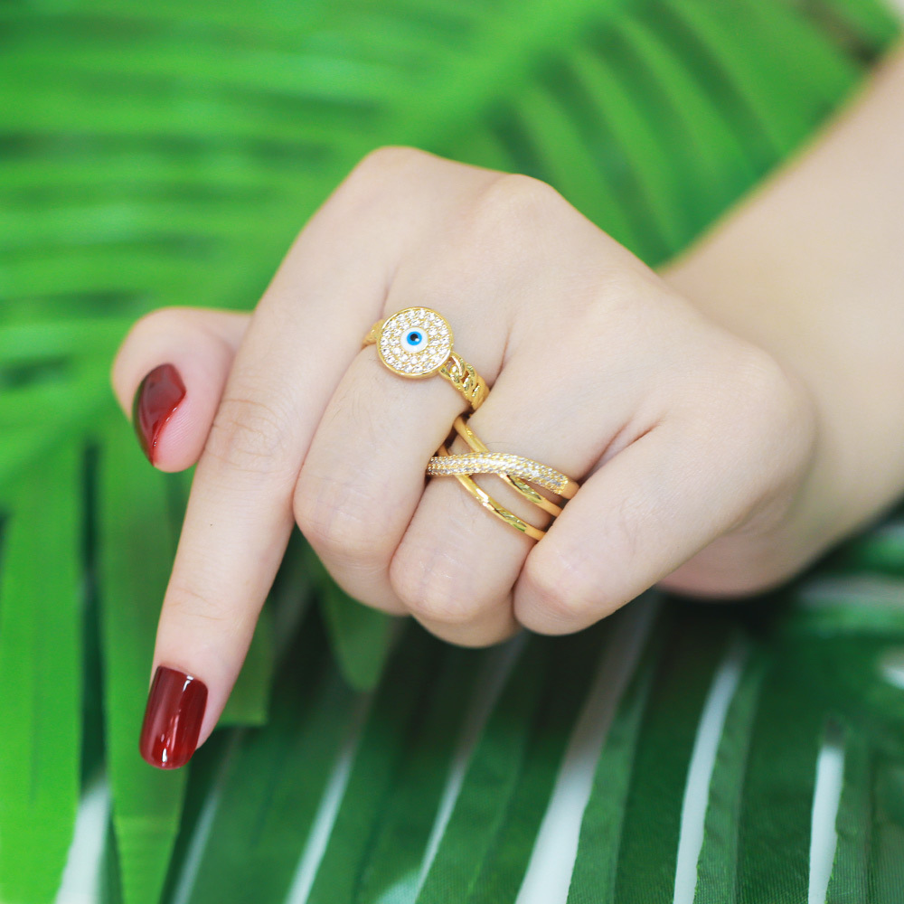Fashion New Devilu0027s Eye Shaped Open Ring Jewelry Wholesale