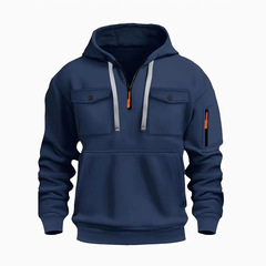 国境を越えた貿易新しいメンズ冬紳士服アマゾン独立ステーションカジュアルトレンド V ネックジッパープルオーバースウェットシャツ