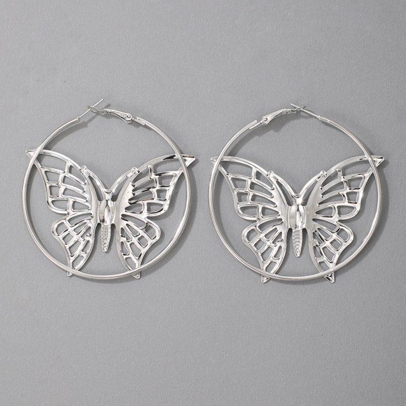 Nihaojewelry Wholesale Jewelry Creative Ethnic Style Silver Butterfly Earrings display picture 3