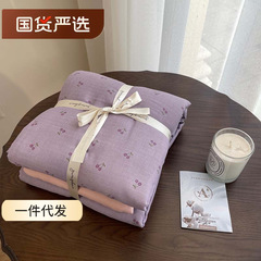 A类全棉双层纱四件套床单被套田园小碎花套件4件套ins风ins爆款