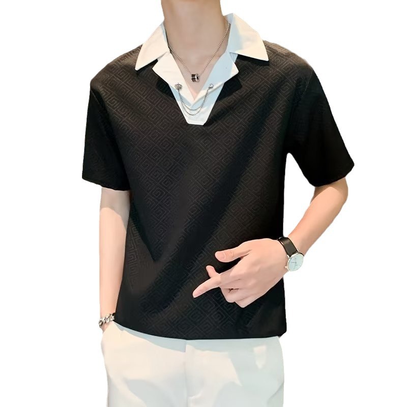 Polo camiseta de manga corta para niños, tops de solapa de verano de media manga de todo fósforo para estudiantes de moda, camiseta juvenil de marca de moda