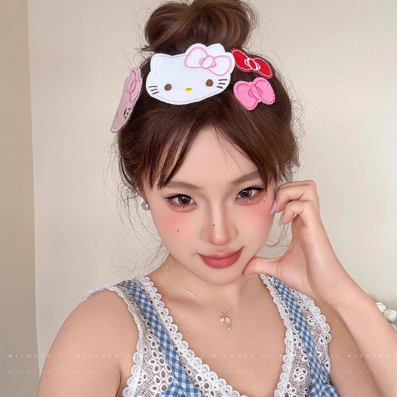 かわいいkt猫シームレス前髪ステッカー女性の散髪整理アーティファクトベルクロクロミ前髪クリップサイドクリップヘッドバンド|undefined