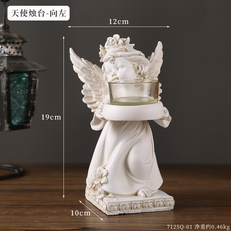 Emperatorio europeo retro Angel adornos estadounidenses resina yeso escultura Angel Girl decoración de mesa
