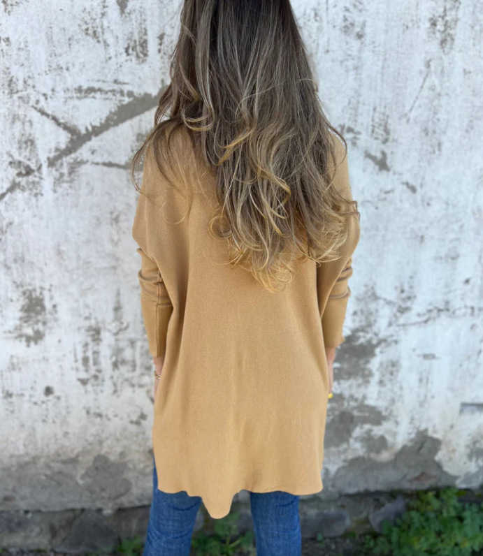 Foreign Trade European American Cross-Border Independent Site 2026 Spring And Autumn Solid Color V-Neck Knit_ecoleips.com