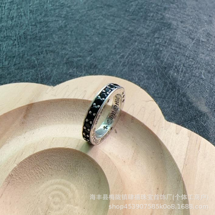 Full diamond ring (silver black diamond)