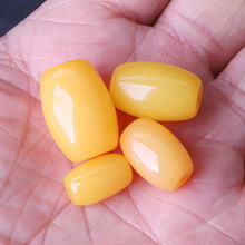 鼓珠 仿天然蜜蜡腰珠散珠散珠鸡油黄蜜蜡顶珠蜜蜡桶珠批发