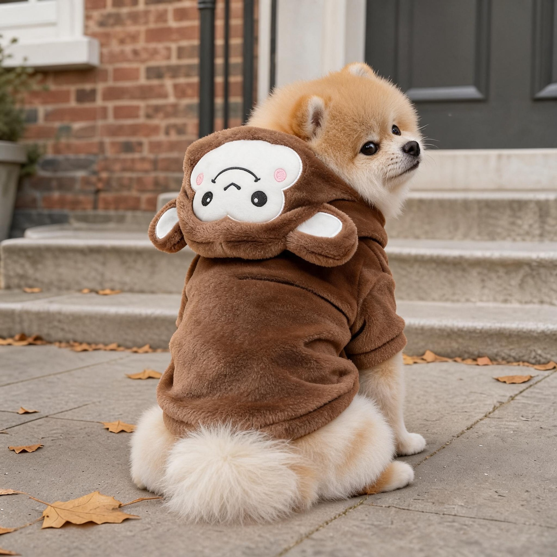 Ropa para perros y gatos PETCIRCLE, colección de otoño e invierno, forrada de lana, cálida, con un lindo diseño transformable.