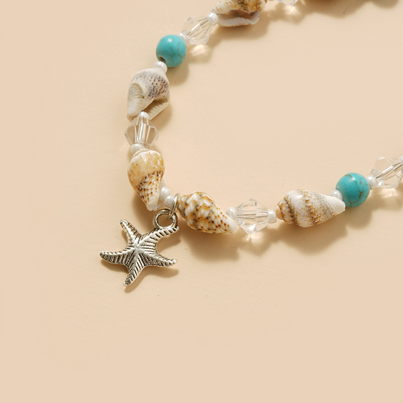 Marine beach fashionable ankle bracelet, accessory, boho style 2