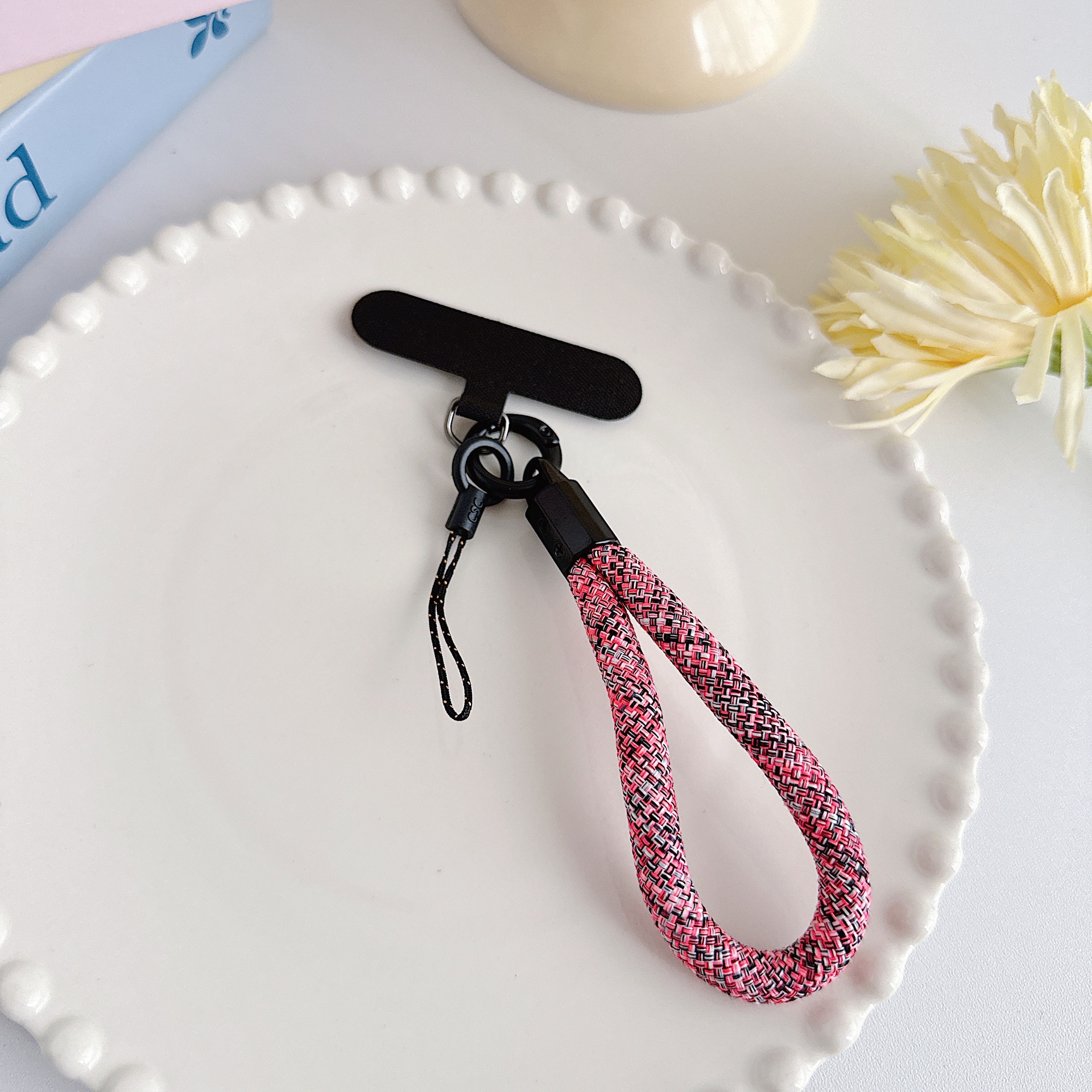 Teléfono móvil de nylon tejido corto con clip multifuncional bolso portátil colgante accesorios colgante universal