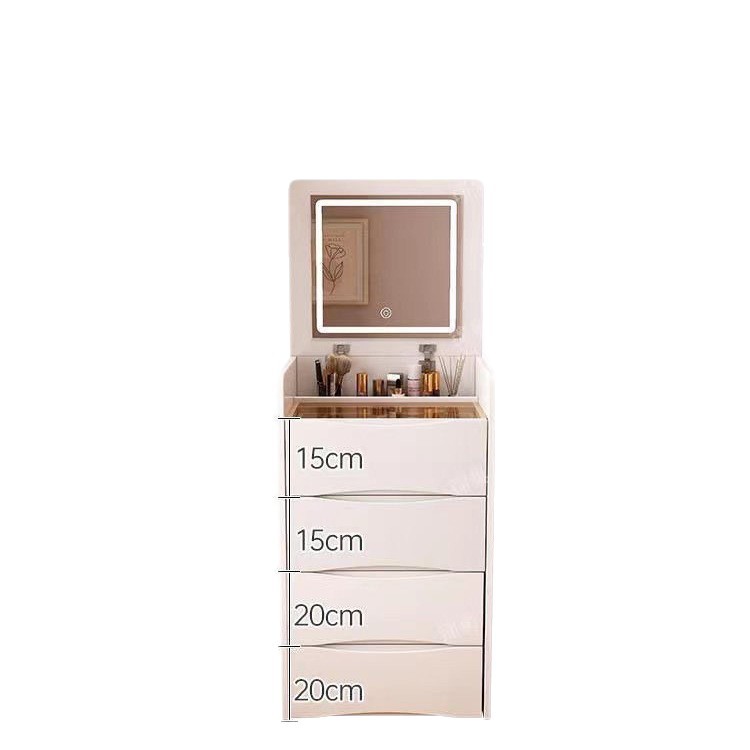 Comedor de tocador dormitorio moderno simple pequeño viento de crema nuevo tipo plegable con lámpara mesa de maquillaje gabinete de almacenamiento en uno