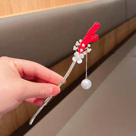 梦华录刘亦菲同款发簪红珊瑚珍珠流苏古风盘发簪子发钗女汉服头饰