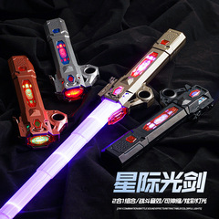 七彩伸縮音樂激光劍星球二合一大戰手指旋轉兒童玩具光劍