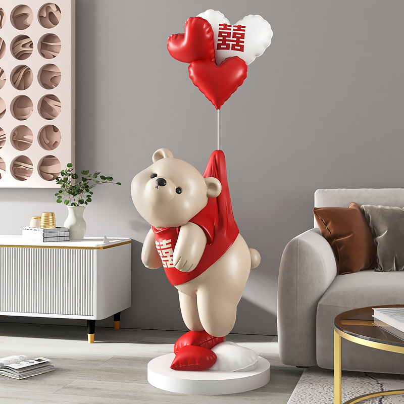 VITAL QI BEAR 장식품 바닥 거실 홈 장식 웨딩 룸 배열 신혼 부부를위한 가장 친한 친구 웨딩 선물