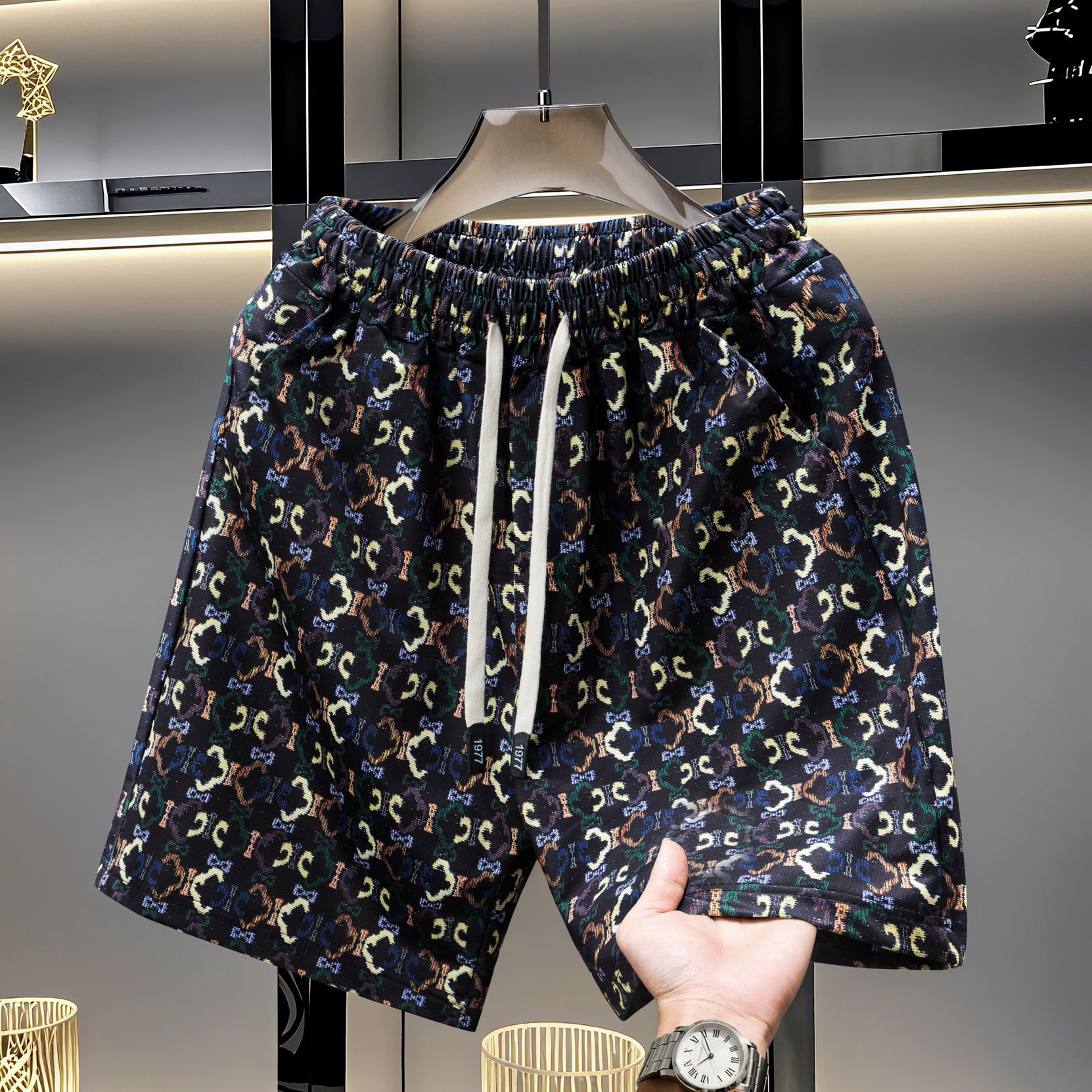 Men's Hawaiian Print Summer Shorts - Lightweight Breathable Quick-Dry Casual Shorts With Cool Touch Fabric For Vacation & Beach_viptrois.com