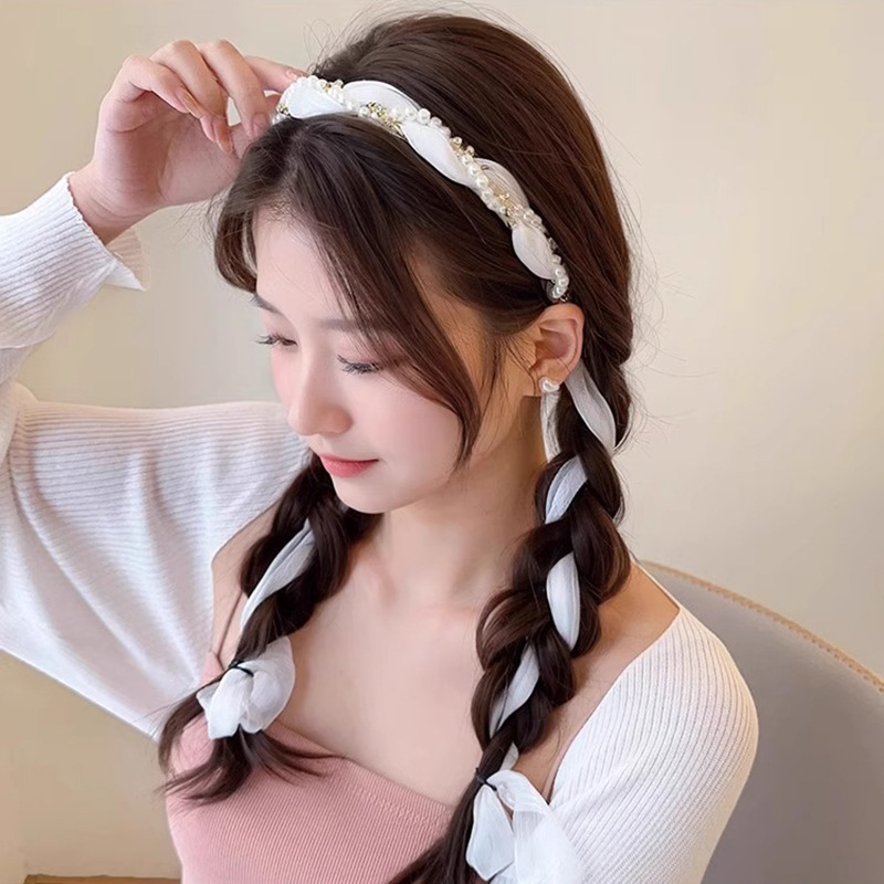 Atar la diadema para el cabello femenino 2025 nuevos accesorios para el cabello Trenzas Diadema Diadema Bufanda Diadema Diadema Diadema Diadema Diadema Trenza Cabellera de una pieza Tombro