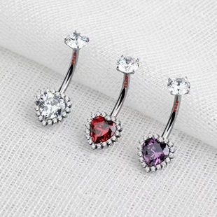 Cross-Border New Product F136 Titanium Navel Nail Implant Grade 14g Navel Ring Navel Nail Body Piercing Jewelry Cross-Border Wholesale