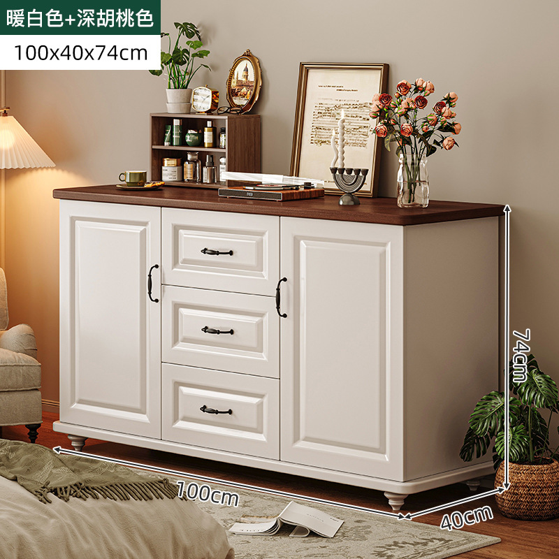 Gabinete de TV Gabinete de almacenamiento de estilo americano sala de estar hogar patas de madera maciza moderno dormitorio minimalista montado en la pared pecho de cajones gabinete de TV