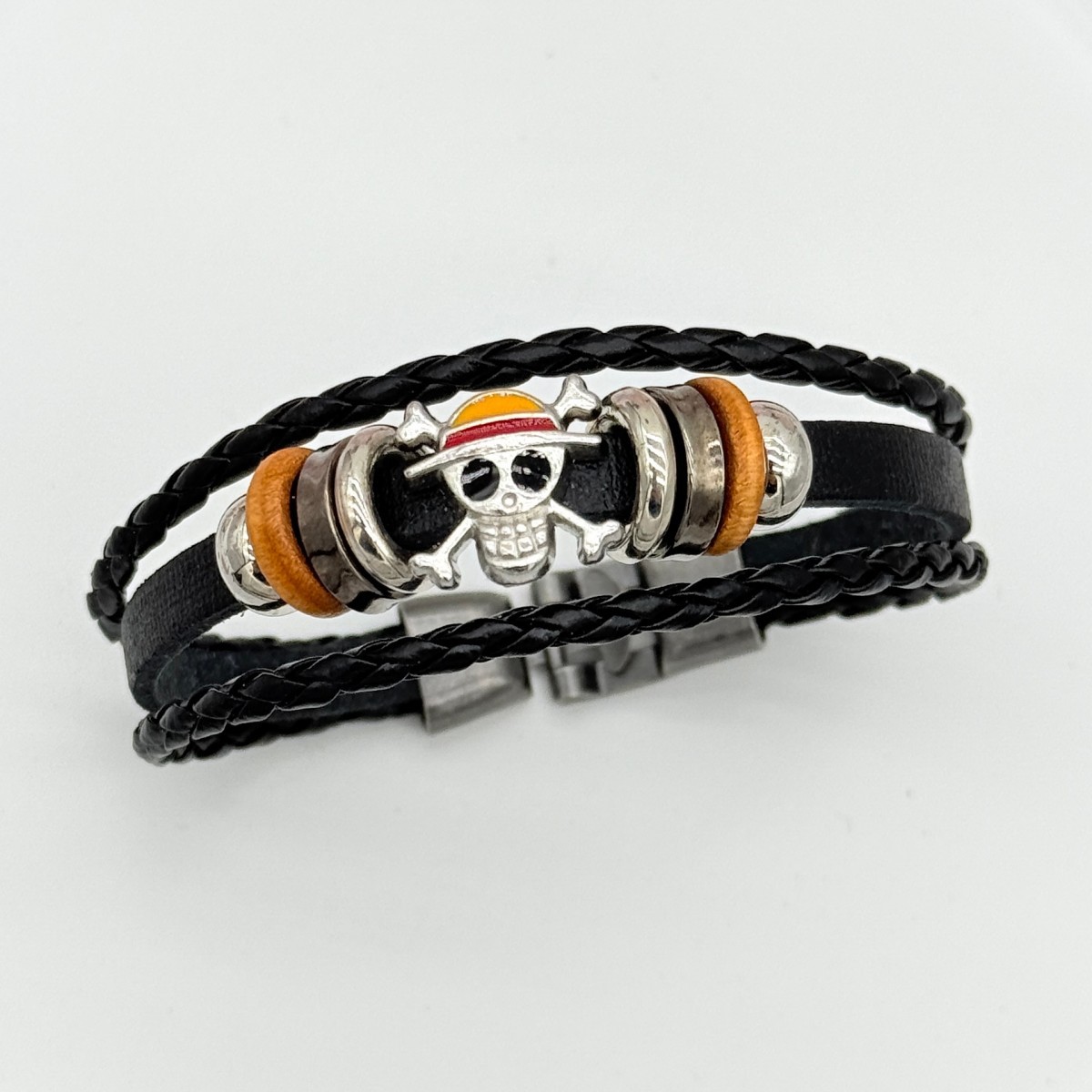 Pulsera de cuero de una pieza Luffy sombrero de paja GRUPO DE Europa y América retro pulsera de cuero al por mayor