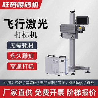 旺码自动激光打标机生产日期瓶盖塑料亚克力数字激光喷码机现货