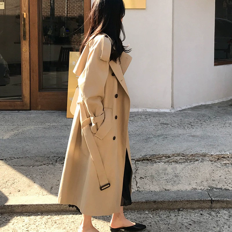 Long trench coat, brand jacket for students, mid-length, 2023, oversize