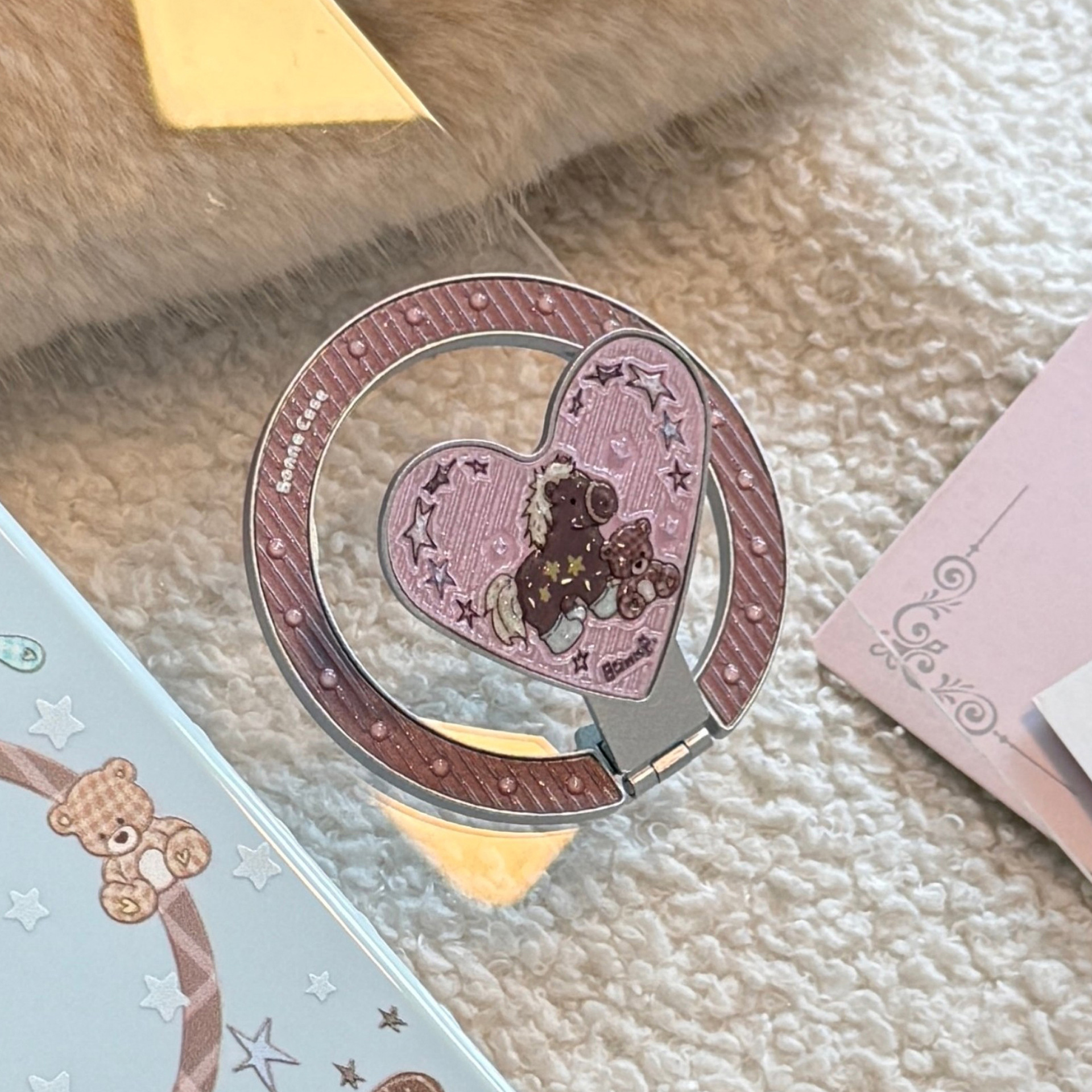 Niedliche Trojaner Bär Glitzer Handyhülle Mit Magnetständer_voghion.com