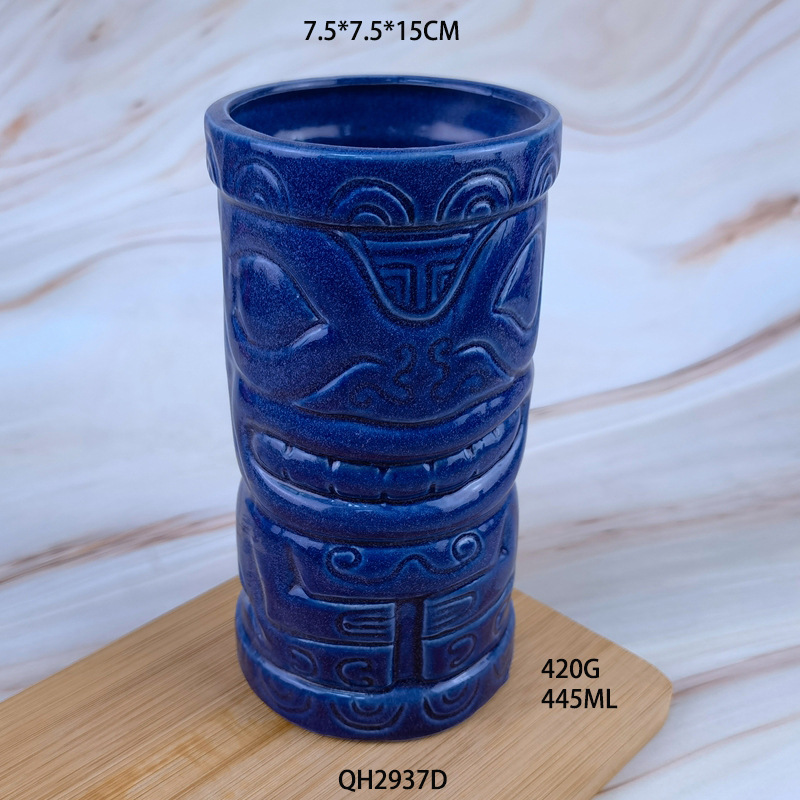 Selección estricta de tazas de cerámica hawaiana TIKI tazas de cóctel creativas tazas de agua en relieve tazas de agua TIKI cara zombie