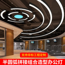LED圆环圆形吊灯 健身房网吧商场超市图书馆创意工业风造型灯具