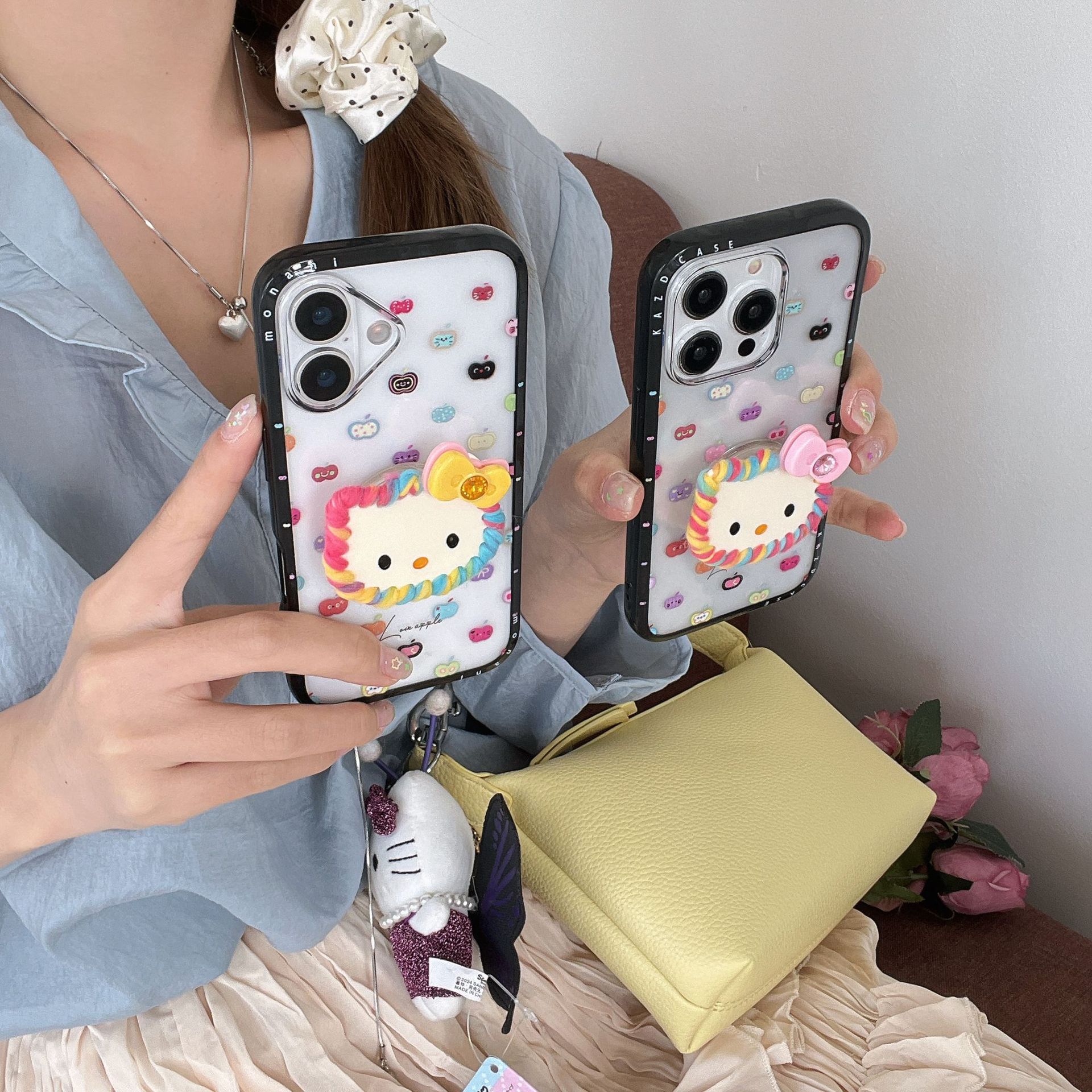 Color dopamina expresión KT para Apple 15Pro/16Pro funda para teléfono móvil 14ProMax chica 13 nuevo 16P